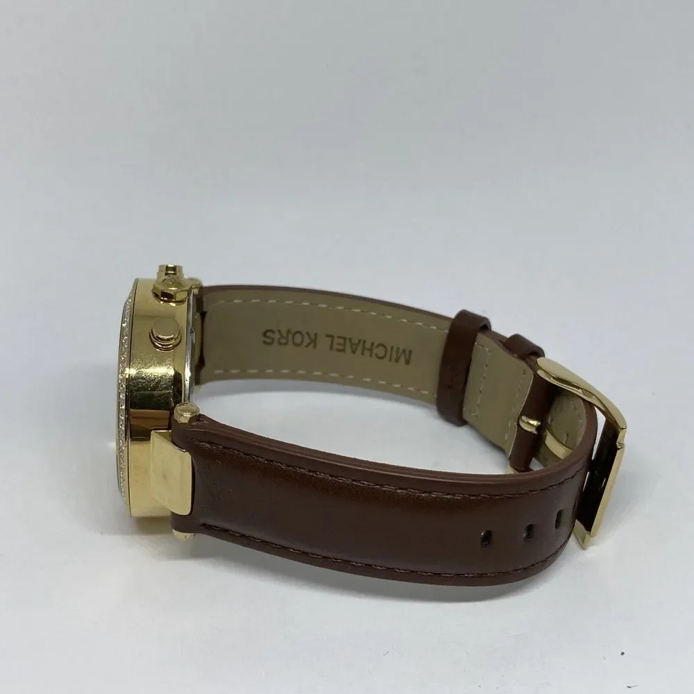 Michael Kors Parker MK5354 Women's Brown Leather Analog Dial Quartz Watch WO364